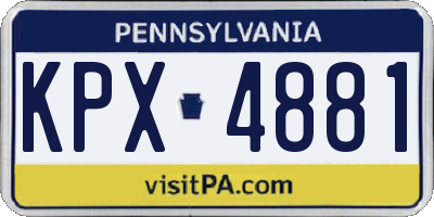 PA license plate KPX4881
