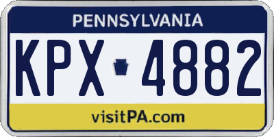 PA license plate KPX4882