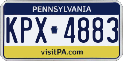 PA license plate KPX4883