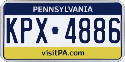 PA license plate KPX4886