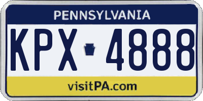 PA license plate KPX4888
