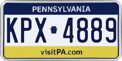 PA license plate KPX4889
