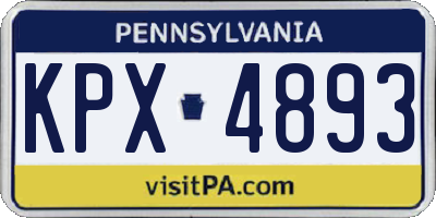 PA license plate KPX4893