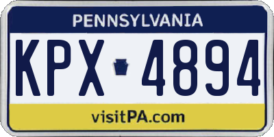 PA license plate KPX4894