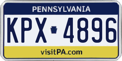 PA license plate KPX4896