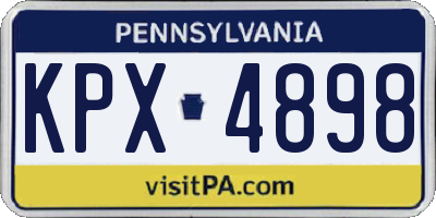 PA license plate KPX4898