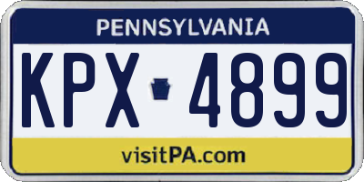 PA license plate KPX4899