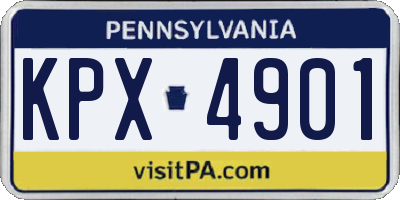 PA license plate KPX4901