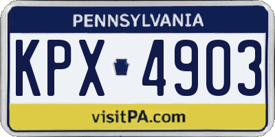 PA license plate KPX4903