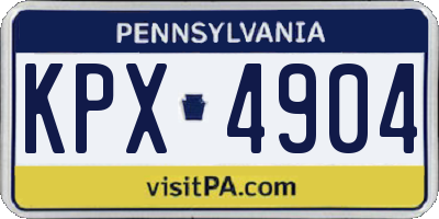 PA license plate KPX4904