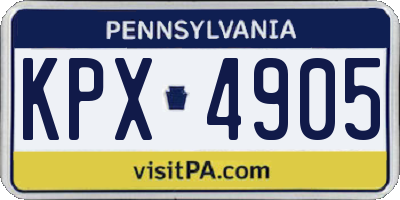 PA license plate KPX4905