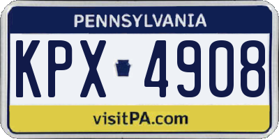 PA license plate KPX4908
