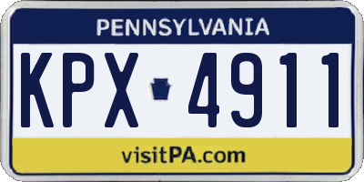 PA license plate KPX4911