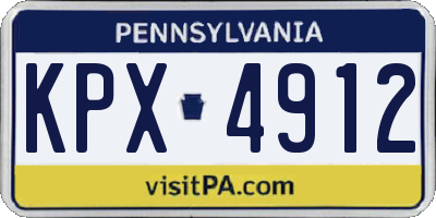 PA license plate KPX4912