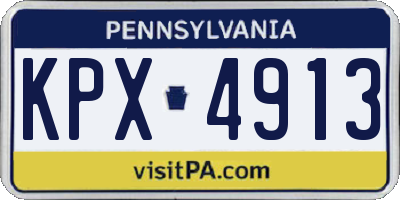 PA license plate KPX4913