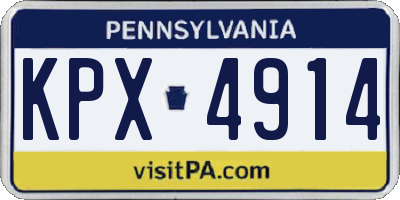PA license plate KPX4914