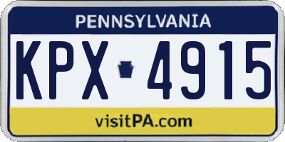 PA license plate KPX4915