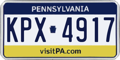 PA license plate KPX4917