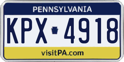 PA license plate KPX4918
