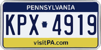 PA license plate KPX4919