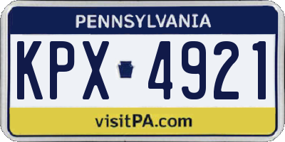 PA license plate KPX4921