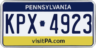 PA license plate KPX4923