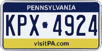 PA license plate KPX4924