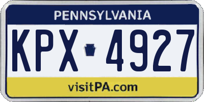 PA license plate KPX4927