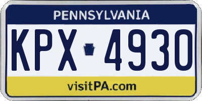 PA license plate KPX4930