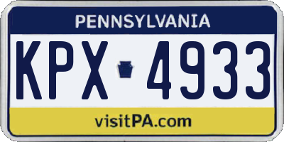 PA license plate KPX4933