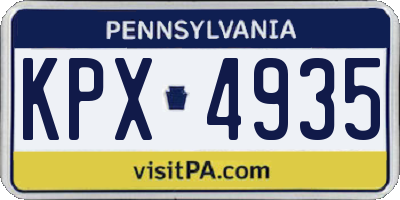 PA license plate KPX4935
