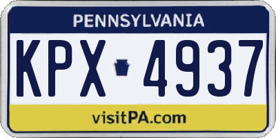 PA license plate KPX4937