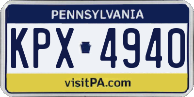 PA license plate KPX4940