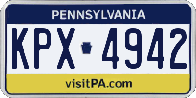 PA license plate KPX4942