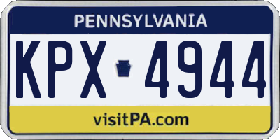 PA license plate KPX4944