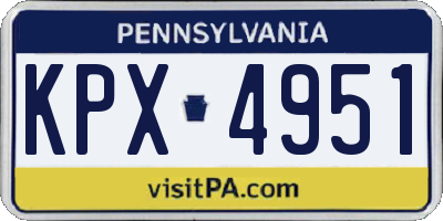 PA license plate KPX4951