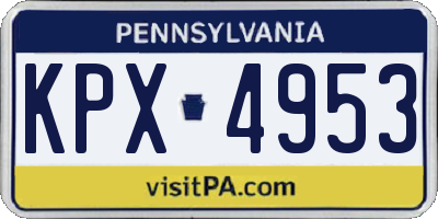 PA license plate KPX4953