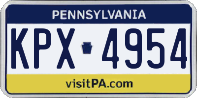 PA license plate KPX4954