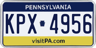 PA license plate KPX4956