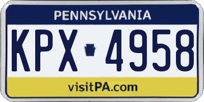 PA license plate KPX4958