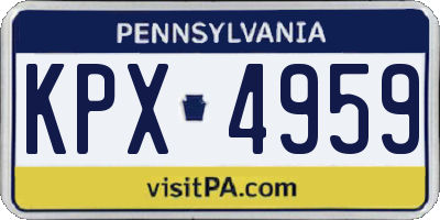 PA license plate KPX4959
