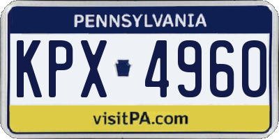 PA license plate KPX4960