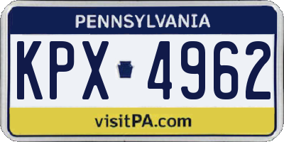 PA license plate KPX4962