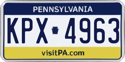 PA license plate KPX4963