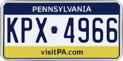 PA license plate KPX4966