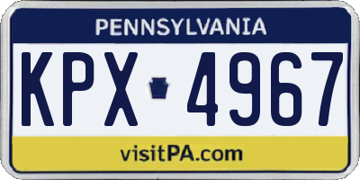 PA license plate KPX4967