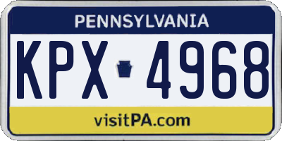 PA license plate KPX4968