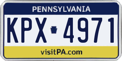 PA license plate KPX4971