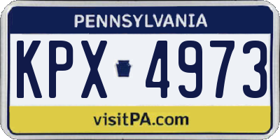 PA license plate KPX4973