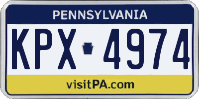 PA license plate KPX4974